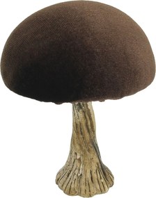Dekorácia Velvet Mushroom 10 cm brown