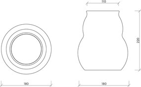 Biela sklenená ručne vyrobená váza (výška 22 cm) Dam – noo.ma