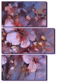 Obraz na plátne - Kvet mandlí, reprodukcia ručnej maľby - obdĺžnik 7273FD (105x70 cm)