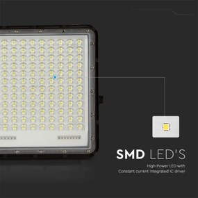 LED Vonkajší solárny reflektor LED/30W/3,2V 6400K čierna + DO