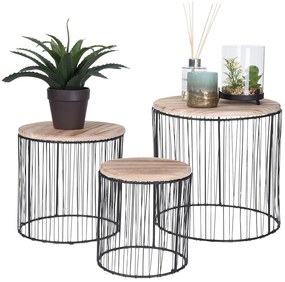 STOJAN NA KVETINÁČ SIA SADA 3KS 29X28 CM+24X23 CM+21X19 CM ČIERNA/HNEDÁ
