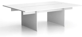 Stôl double SOLID + 2x prísed, 2400 x 1650 x 743 mm, biela