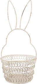 Biely drôtený dekoračný košík králik Bunny S - Ø 12*27 cm
