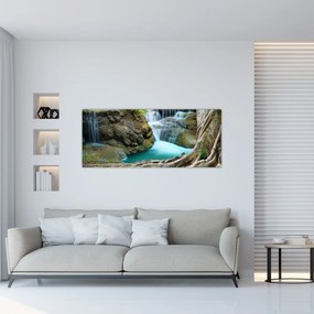 Obraz - Rieka s vodopádmi (120x50 cm)