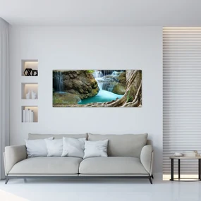 Obraz - Rieka s vodopádmi (120x50 cm)
