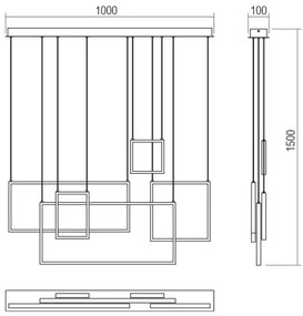 Redo 01-2316 - Stmievateľný LED luster na lanku PLANA LED/80W/230V biela