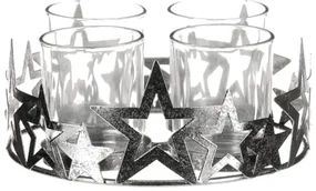 Adventný svietnik strieborný 18cm