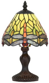 Zelená stolná lampa Tiffany s vážkami - Ø 18*32 cm E14/max 1*25W