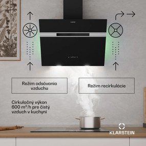 Klarstein Alina digestor, 60 cm, Smart, 600 m³/h, Tichý, EEK A