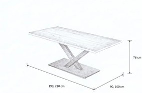 Wooded Jedálenský stôl London z masívu DUB 220x100x76cm