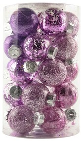 DECOLED Sada ozdob, prům. 6 cm, fialová