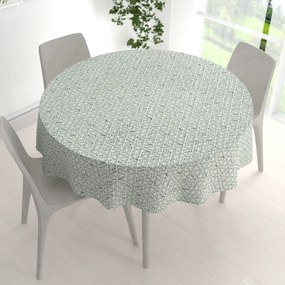 Biante Bavlnený okrúhly obrus Sandra SA-627 Pastelovo zelená mozaika na bielom Ø 50 cm