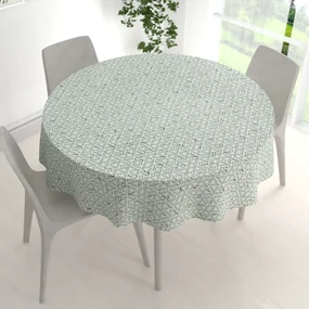 Biante Bavlnený okrúhly obrus Sandra SA-627 Pastelovo zelená mozaika na bielom Ø 130 cm