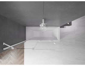 Mexen Velar, 2-krídlová posuvná vaňová zástena 140 x 150 cm, 8mm číre sklo, biely profil, 896-140-000-01-20