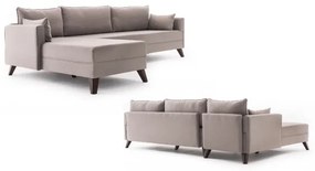 Rohová sedacia súprava KORFU do tvaru L, krémová, ľavé prevedenie