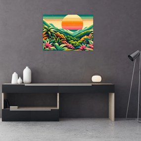 Obraz - Pestrofarebný západ slnka (70x50 cm)