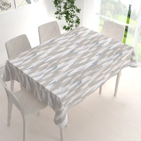 Biante Zamatový obdĺžnikový obrus Tamara TMR-024 Sivo-béžovo-biele žíhané pásy 140x220 cm