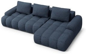 Tmavomodrá rozkladacia/s úložným priestorom rohová pohovka (pravý roh/s leňoškou) Linz – Cosmopolitan Design