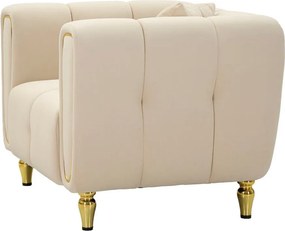 Krémové zamatové kreslo Alma – Mauro Ferretti