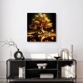 Obraz zlatý strom života pri jazere