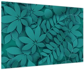Obraz - Tyrkysové listy (90x60 cm)