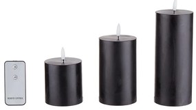 NORDIC LIGHT LED Sviečky 3 ks - čierna