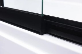 BPS-koupelny Dvojdielna vaňová zastena PR07 BL 100x150 čierna/transparent
