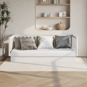 Denná posteľ biela 100x200 cm borovicový masív