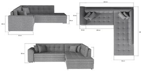 Rohová sedačka s rozkladom Pescara L - tmavosivá (Inari 96)