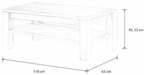 Wooded Konferenčný stolík Chicago z masívu DUB 110x65x45cm