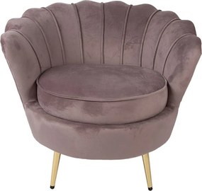 Zamatové kreslo v tvare mušle Shell - 83*75*76 cm