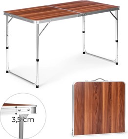 Skládací turistický stůl Veloca 120x60 cm hnědý