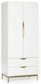 Biela šatníková skriňa Woodman Kobe