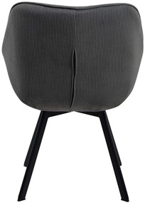 Jedálenská stolička Jordi Cord - tmavo šedá