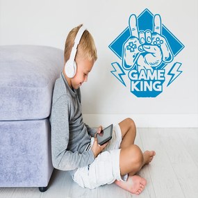 Veselá Stena Samolepka Game King Farba: modrá, Veľkosť: 60 x 70 cm