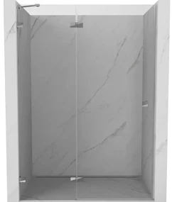Mexen, Mexen Lunar ľavé výklopné sprchové dvere 135 cm, transparentné, chróm - 834-135-000-01-00-L