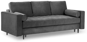 Rozkladacia zamatová pohovka s úložným priestorom Romeo 225 × 100 × 96 cm