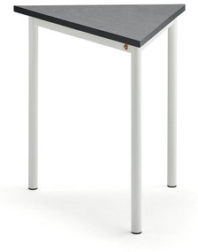 Stôl SONITUS TRIANGEL, 800x700x720 mm, linoleum - tmavošedá, biela