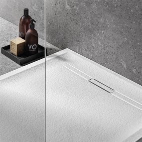 GEBERIT Sestra obdĺžniková sprchová vanička z kamennej živice, 800 x 1700 x 40 mm, protišmyk, biela/bridlicová štruktúra, 550.228.00.2