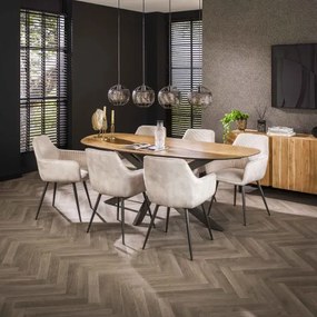 Jedálenský stôl 28-86 Ovál 215x105cm Teak dyha  - Komfort-nábytok