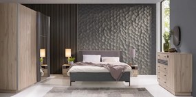 Posteľ s úložným priestorom Almo 160x200 cm, dub estana/antracit