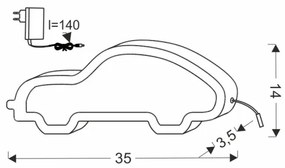 LED detská stolná lampička CAR LED/11W/230V čierna
