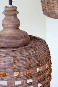 Prírodné antik závesné svetlo lampa z prúteného ratanu - Ø 31*38cm/ E27/ 25W