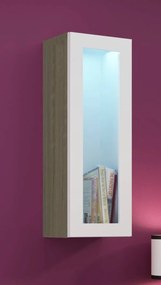 Vintino Závesná vitrína MADRID-dub sonoma/biely lesk
