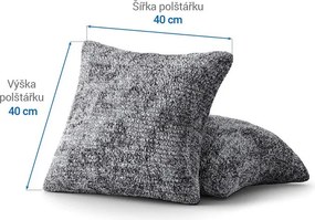Bielastické poťahy MARMO šedé obliečky na vankúšiky 2 ks (40 x 40 cm)