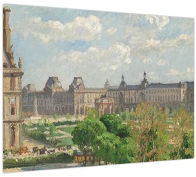 Sklenený obraz - Camille Pissarro, Place du Carrousel, Paris, reprodukcia (70x50 cm)