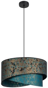 Luster na lanku REZO 1xE27/60W/230V tyrkysová/zlatá