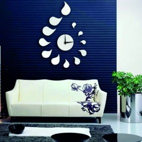 Nalepovacie zrkadlové nástenné hodiny kvapka | SORS 3967 IA-019-S