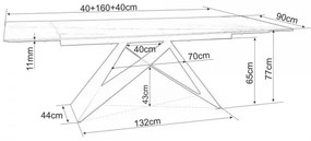 Jedálenský stôl Westin II 160 x 90 cm
