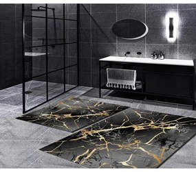 Čierne/v zlatej farbe kúpeľňové predložky v súprave 2 ks 60x100 cm Cracks – Mila Home